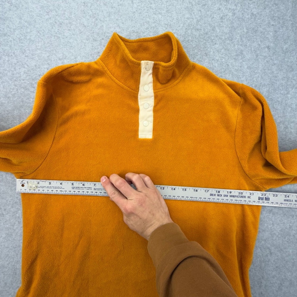 Wrangler Mens XL Mustard Yellow Fleece Quarter Snap‎ Pullover Sweater LWK885M - Picture 3 of 7